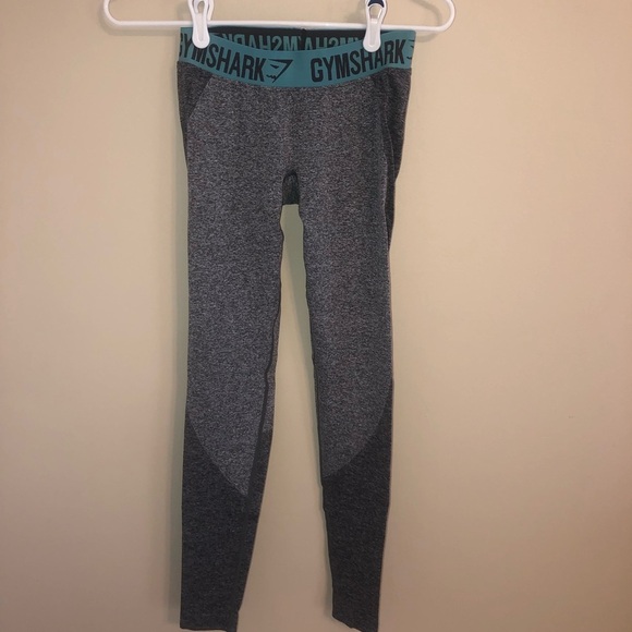 Gymshark Flex Leggings - Turquoise and Grey - Picture 3 of 5